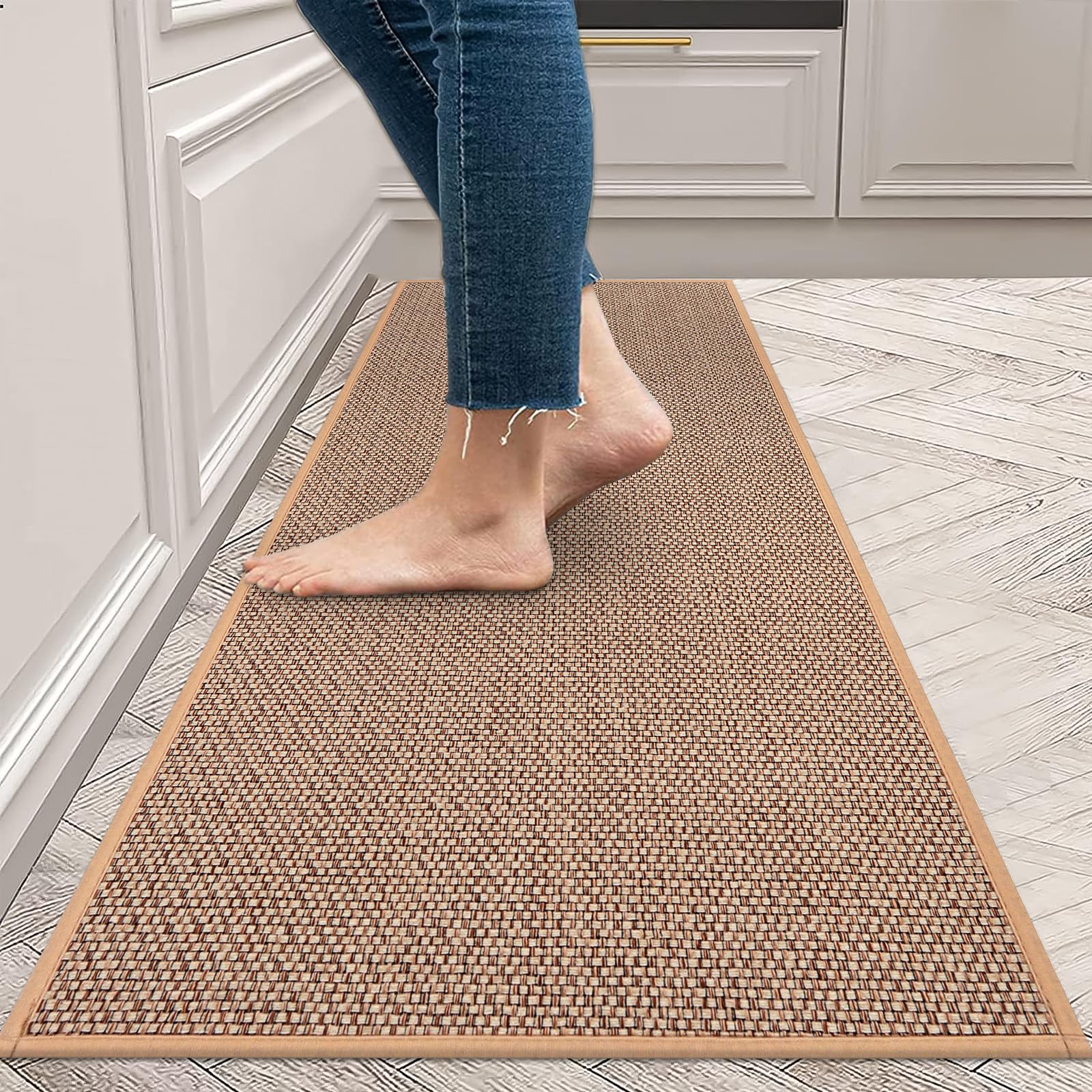 Door Mat Blank - Linen Weave Kitchen Floor Mat Anti-slip