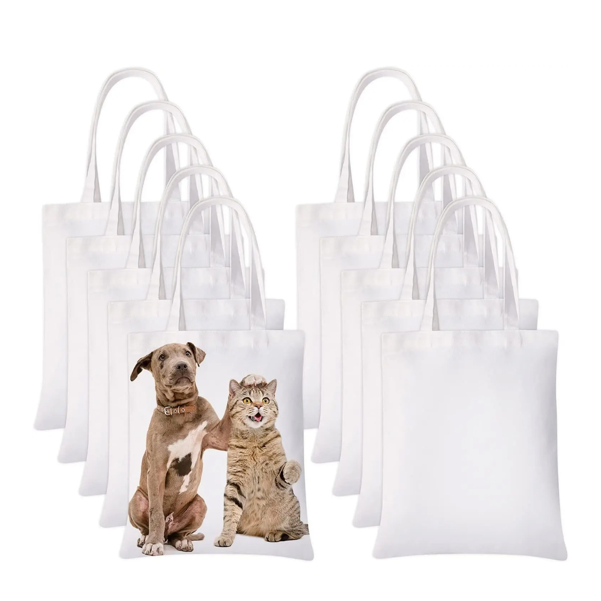 6pcs White Canvas Tote Bags, S - Tote Bag Sublimation avaliação e preço