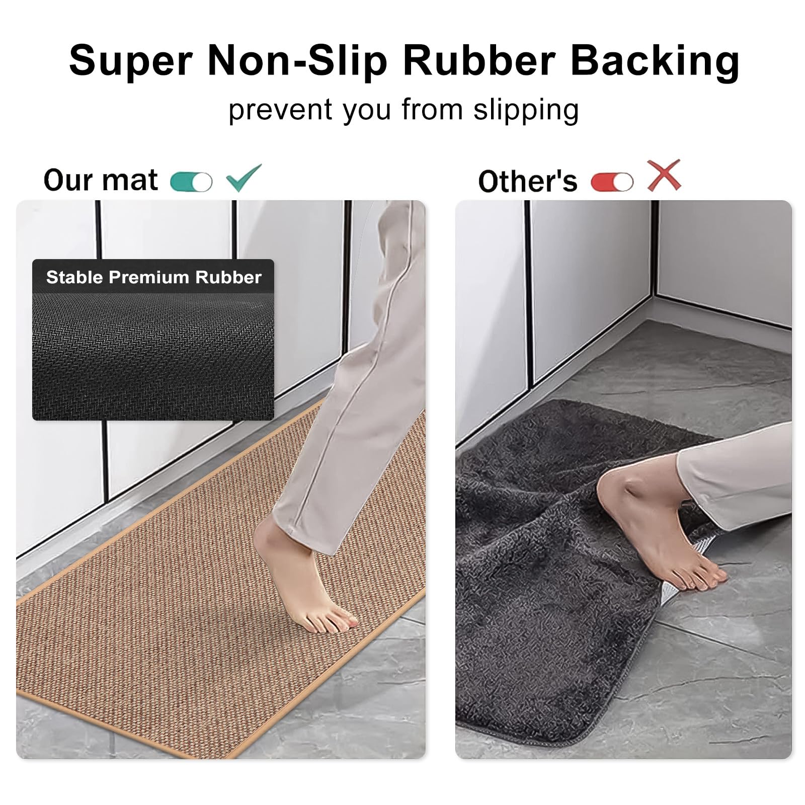 Linen Weave Kitchen Floor Mat  - Door Mat Blank avaliação e preço
