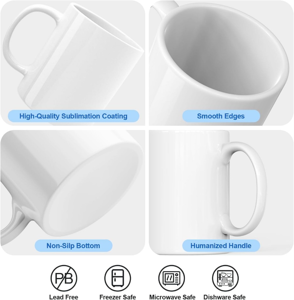 11 oz White Ceramic Sublimatio - Sublimation Mug White avaliação e preço