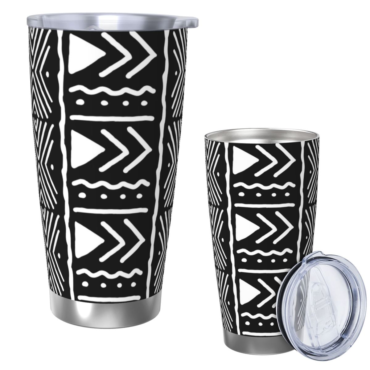 Black And White African Bogola - Tumbler 20Oz White avaliação e preço