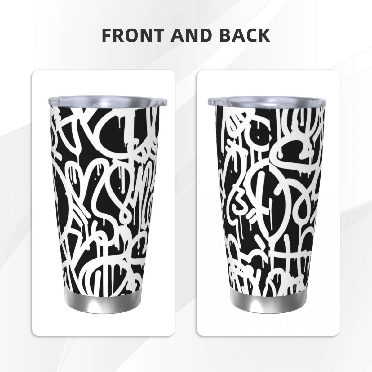 Black And White Graffiti Stain - Tumbler 20Oz White avaliação e preço