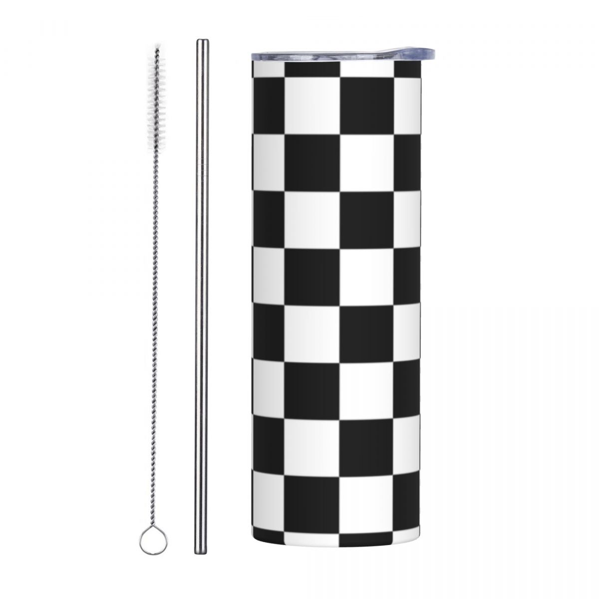 Black And White Checkerboard S - Tumbler 20Oz White avaliação e preço