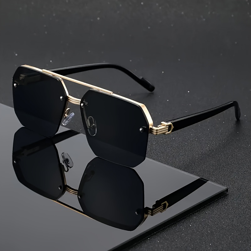 Trendy Double-Bridge Men's Squ - Metal Photo Panel avaliação e preço