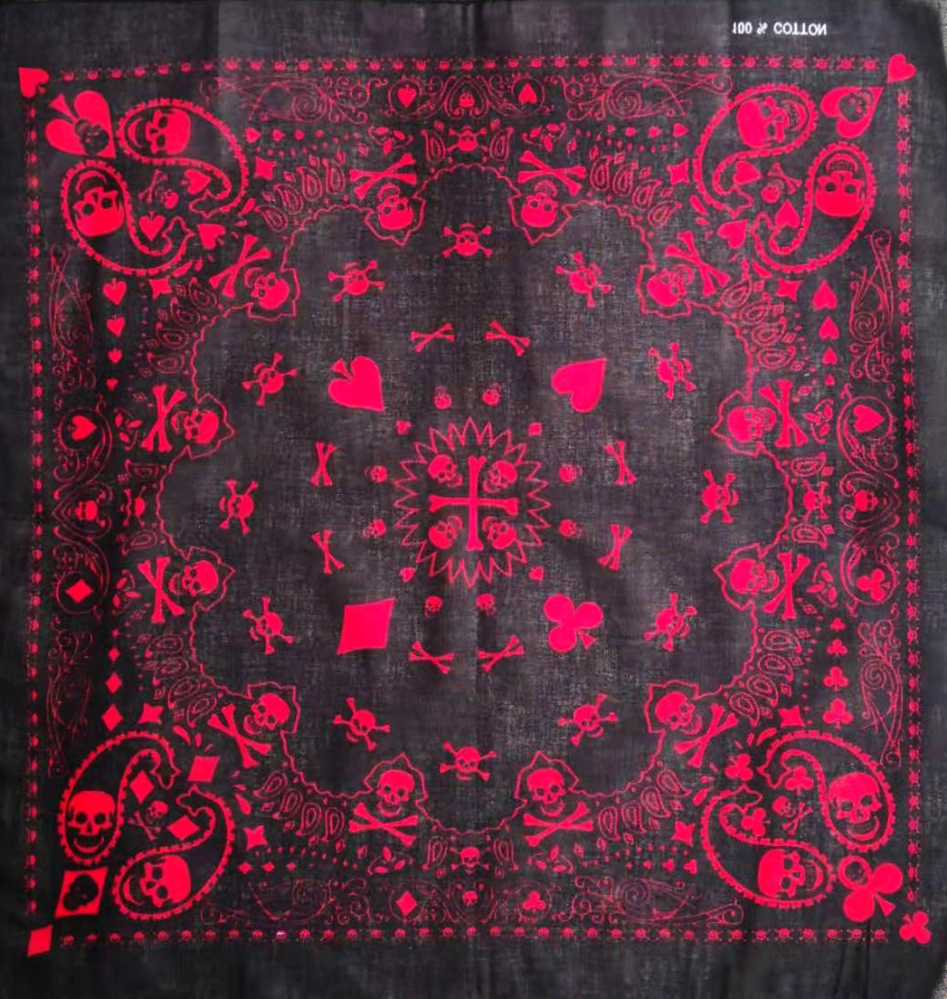 55cm White Black Red Skull Pok - Bandana Blank White avaliação e preço
