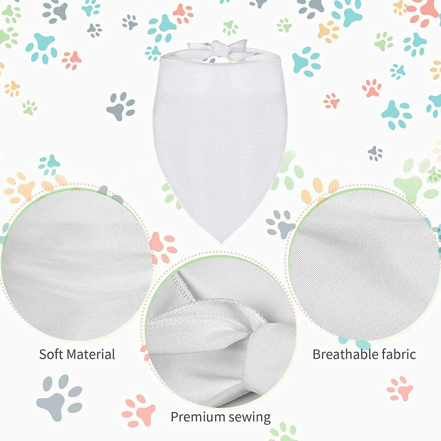 100 Pieces Sublimation Blank D - Bandana Blank White avaliação e preço