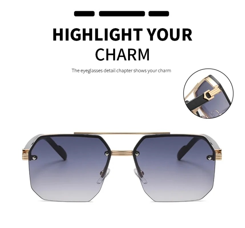Men's Metal Sunglasses Square  - Metal Photo Panel avaliação e preço
