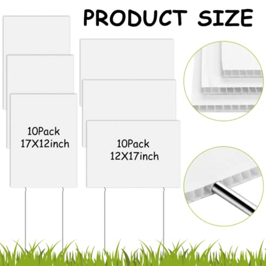 20 Pack Blank Yard Signs with  - Yard Sign Blank avaliação e preço