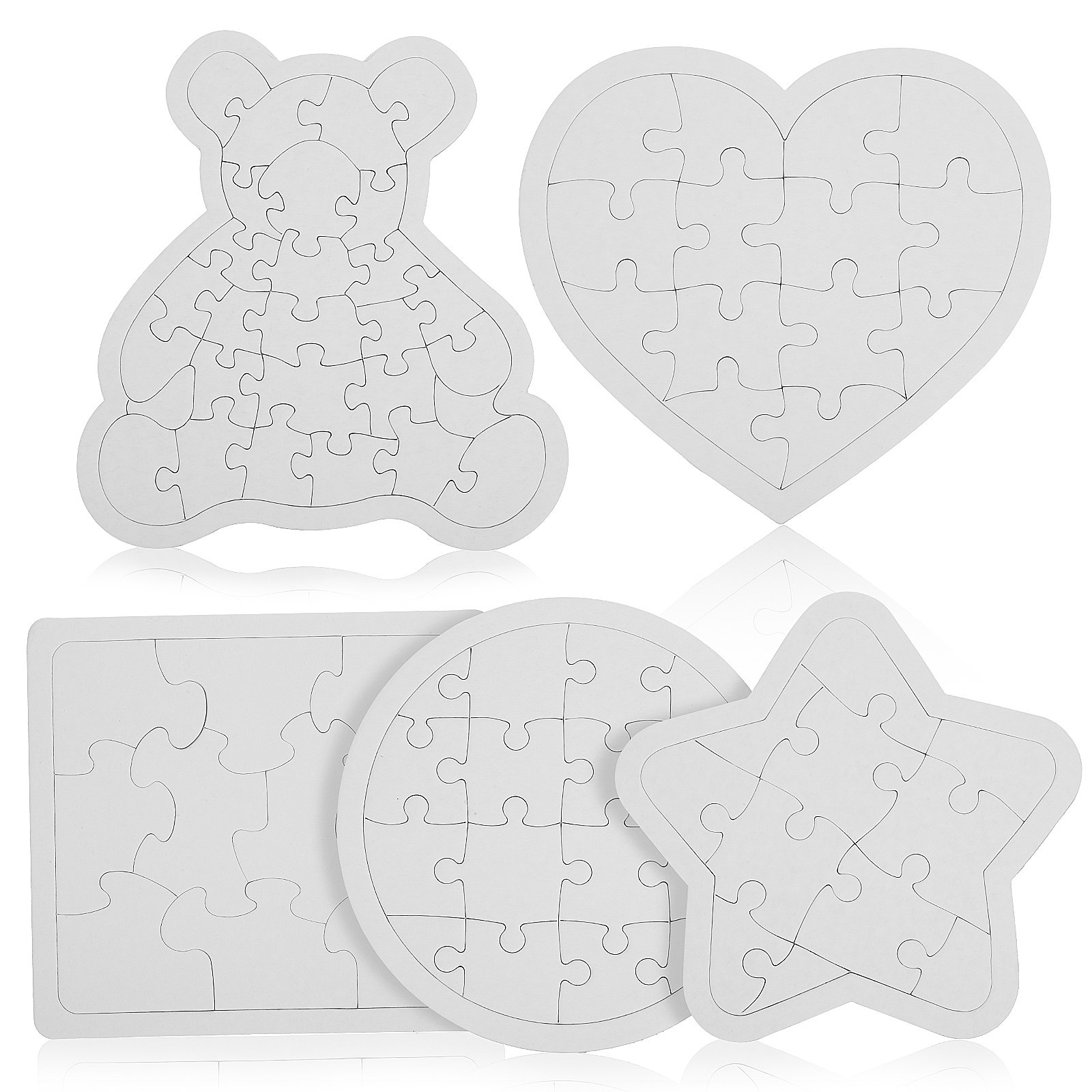 5Pcs White Blank Jigsaw Puzzle - Puzzle Blank White avaliação e preço