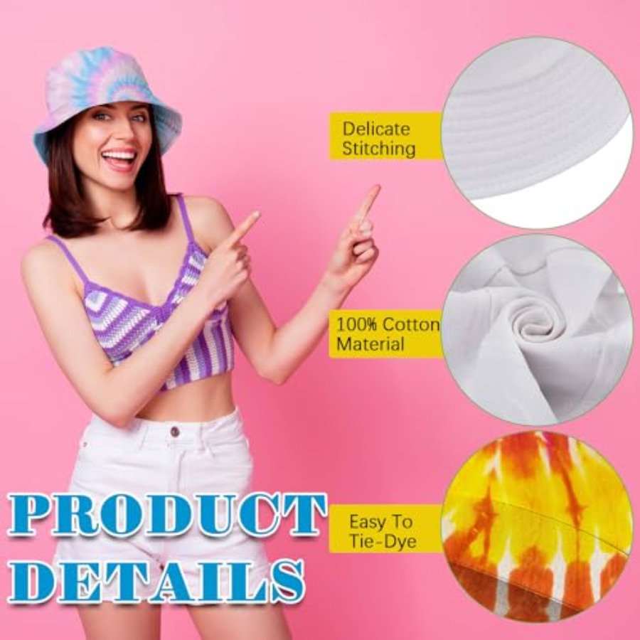 White cotton bucket hat for ti - Hat Sublimation Blank avaliação e preço