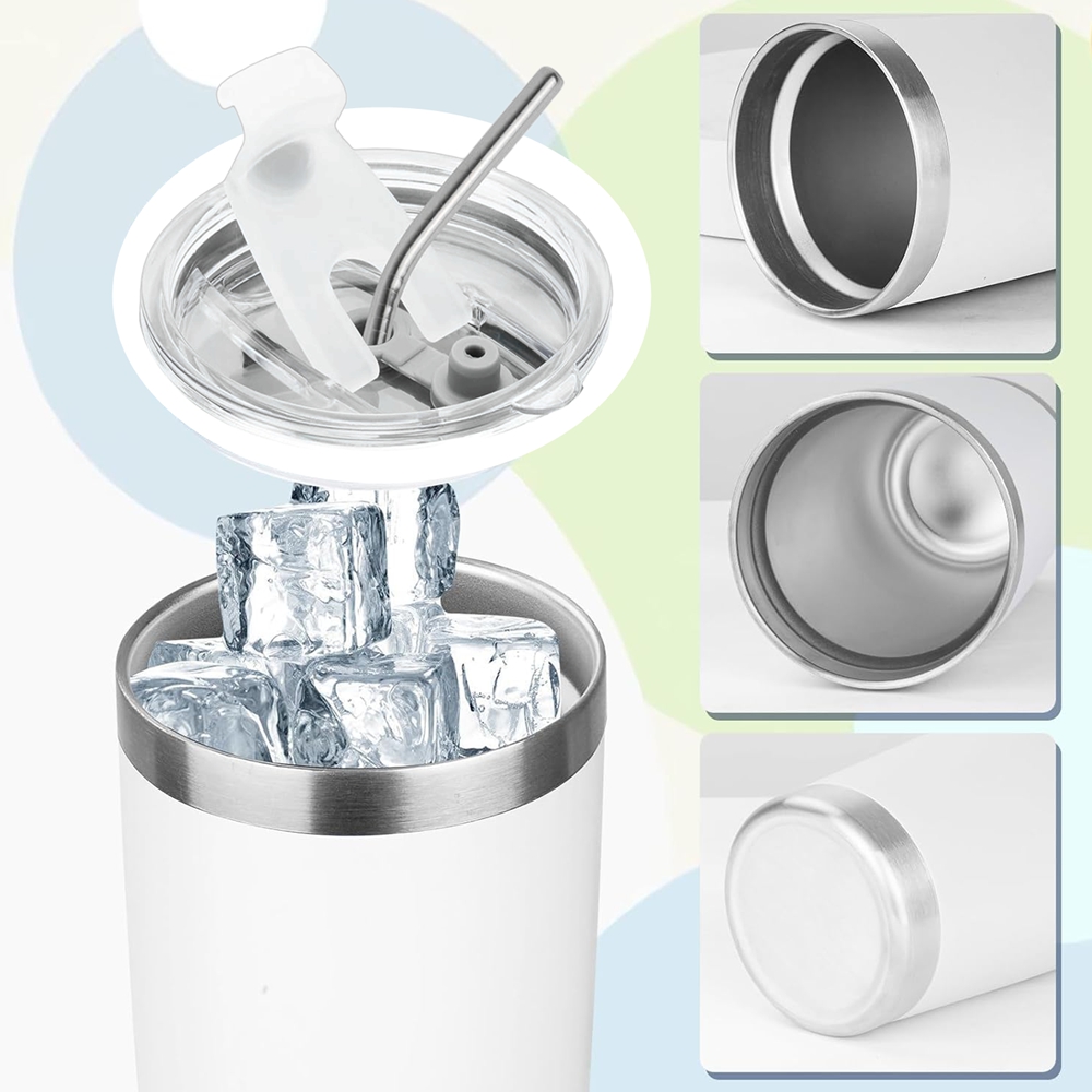 20oz Tumbler Mug with Lid and  - Tumbler 20Oz White avaliação e preço